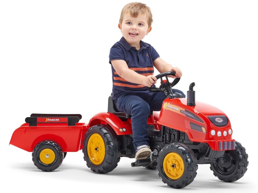 FALK Šlapací traktor 2046AB X Tractor s vlečkou a otevírací kapotou 2